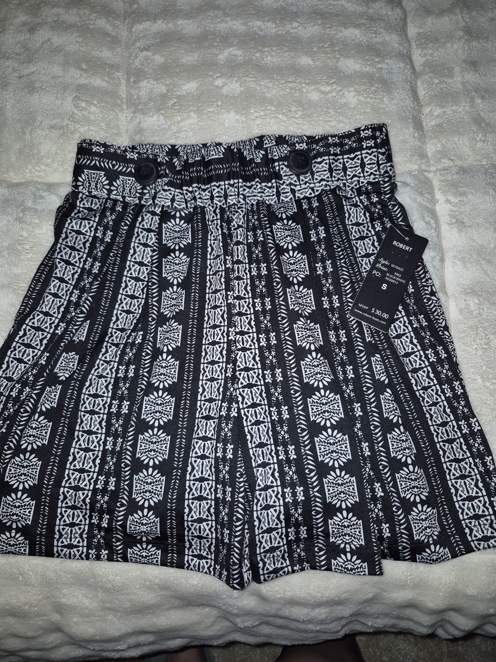 Roberta Bridal Black & White Patterned Women’s Skirt